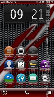 Midnight Red Glossy S^3 Belle tema screenshot