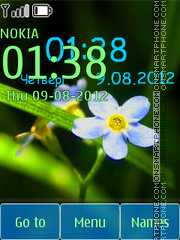 Скриншот темы Tender flower clock