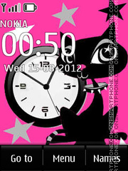 Cat on pink tema screenshot