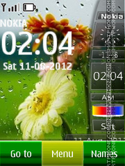 Rain And Clock theme screenshot