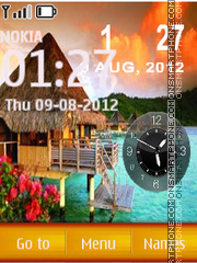 Hd Paradise Dual Clock es el tema de pantalla