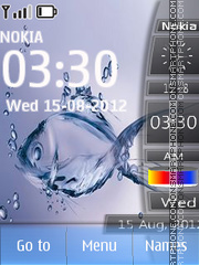 Скриншот темы Fish Digital Clock