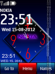 Nokia Dual Clock 07 tema screenshot