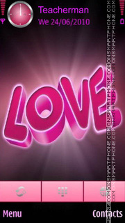 Pink Love theme screenshot