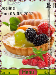 Cake with fruit tema screenshot