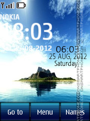 Island Digital Clock theme screenshot