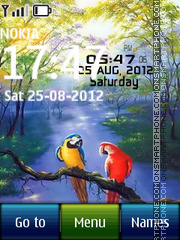 Parrots Digital Clock theme screenshot