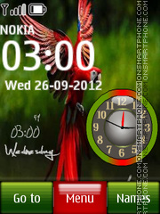 Parrot Dual Clock tema screenshot