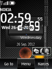 Black Htc Digital Clock es el tema de pantalla