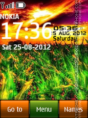 Sunset Digital Clock tema screenshot