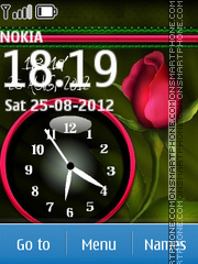 Rose Dual Clock 01 tema screenshot