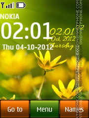 Flower Digital Clock es el tema de pantalla