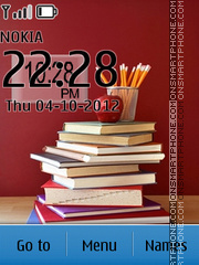 Books And Beautiful Clock theme screenshot