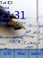 Ink Pen clock theme screenshot