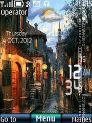 Rain Digital Clock theme screenshot