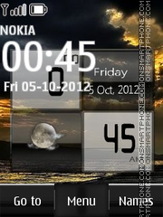 Sunset Digital Clock 01 Theme-Screenshot