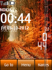 Autumn Park Digital Clock tema screenshot