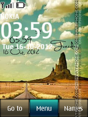 Road Digital Clock 01 tema screenshot