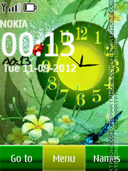 Green Nature Dual Clock tema screenshot