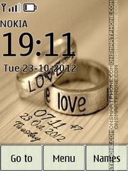 Love Rings Digital Clock tema screenshot