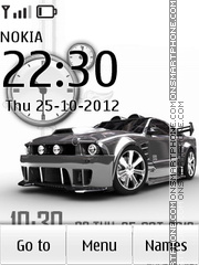 Mustang Car Clock tema screenshot