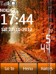 Скриншот темы Autumn Road Digital Clock
