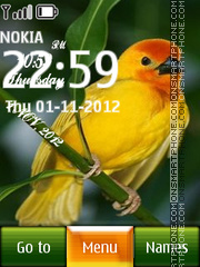 Yellow Canary Digital Clock tema screenshot