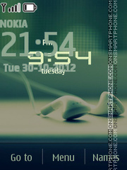 Headphone Clock tema screenshot