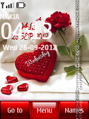 Love And Roses Digital Clock theme screenshot