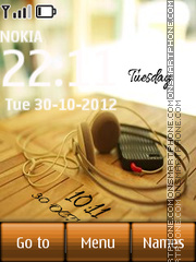 Music Digital Clock 01 tema screenshot