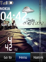Sea Digital Clock tema screenshot