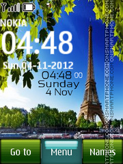 Paris Digital Clock 01 Theme-Screenshot