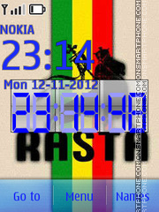 Rasta Clock theme screenshot