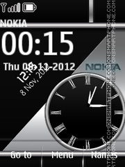 Grey Nokia Dual Clock Theme-Screenshot