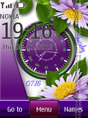 Скриншот темы Flower Dual Clock 04