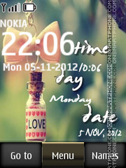 Love Digital Clock 02 tema screenshot