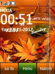 Скриншот темы Autumn Digital Clock 01