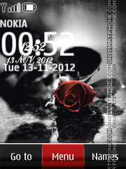 Tender rose digital clock tema screenshot