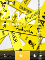 Danger Digital Clock theme screenshot