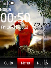 Parrot Digital Clock es el tema de pantalla