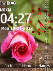 Rose With Clock 01 tema screenshot