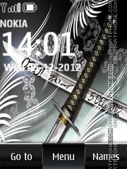 Sword Digital Clock theme screenshot