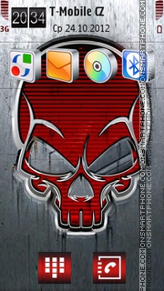 Skull with the new 3d icons. es el tema de pantalla