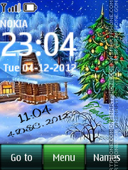 Winter digital clock es el tema de pantalla