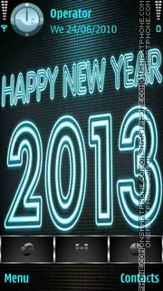 Скриншот темы Happy New Year Neon