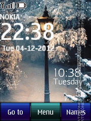 Скриншот темы Winter snow digital clock