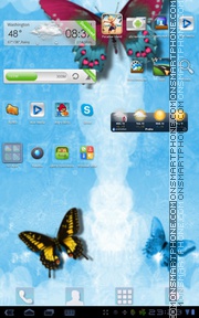 Capture d'écran Golauncher Blue Butterflies thème
