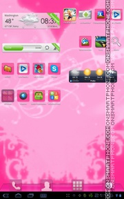 Скриншот темы Pink GO Launcher