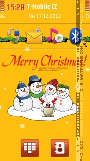 Snowmen Wish You Merry Christmas theme screenshot