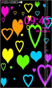 Neon Hearts 3D tema screenshot